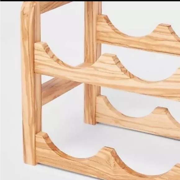 6 Bottles Olivewood Wine Rack Brown - Threshold - Picture 2 of 2